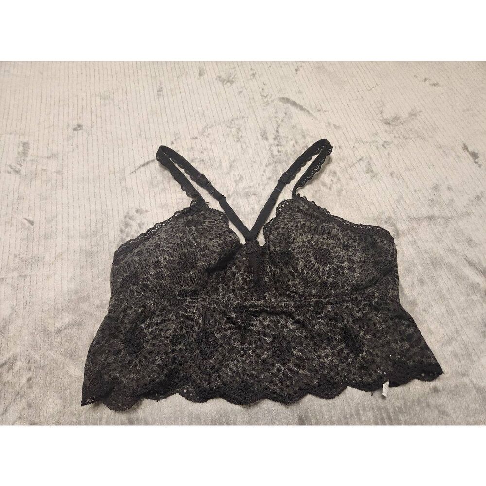American Eagle Outfitters Aerie Bralette Black Lace Size S Racerback